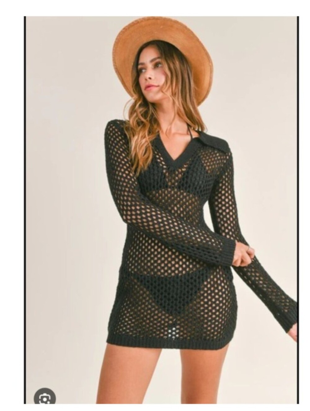 Monday Swimwear Black Newport Crochet Coverup Women P